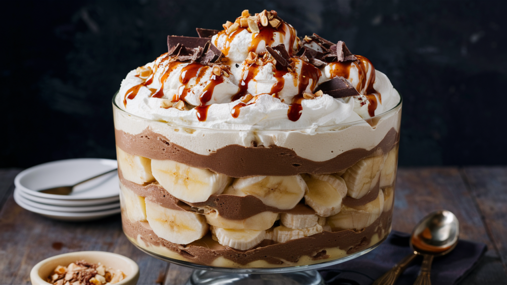 Chocolate Peanut Butter Banana Cream Trifle