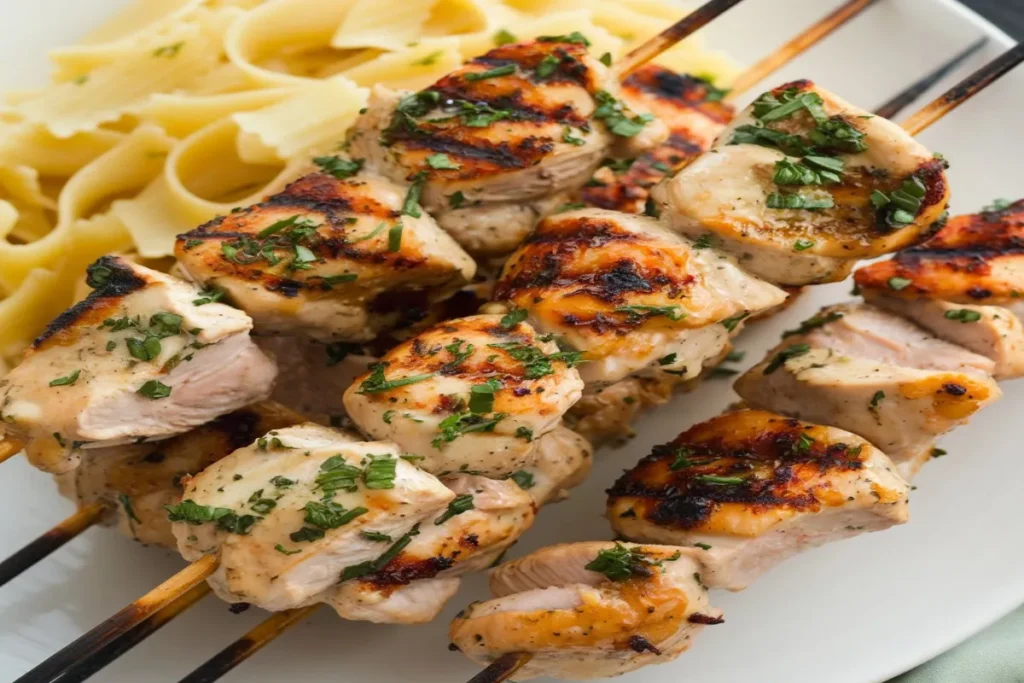 Garlic Parmesan Chicken Skewers