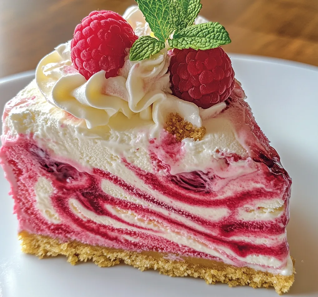 Raspberry Swirl Ice Cream Cake